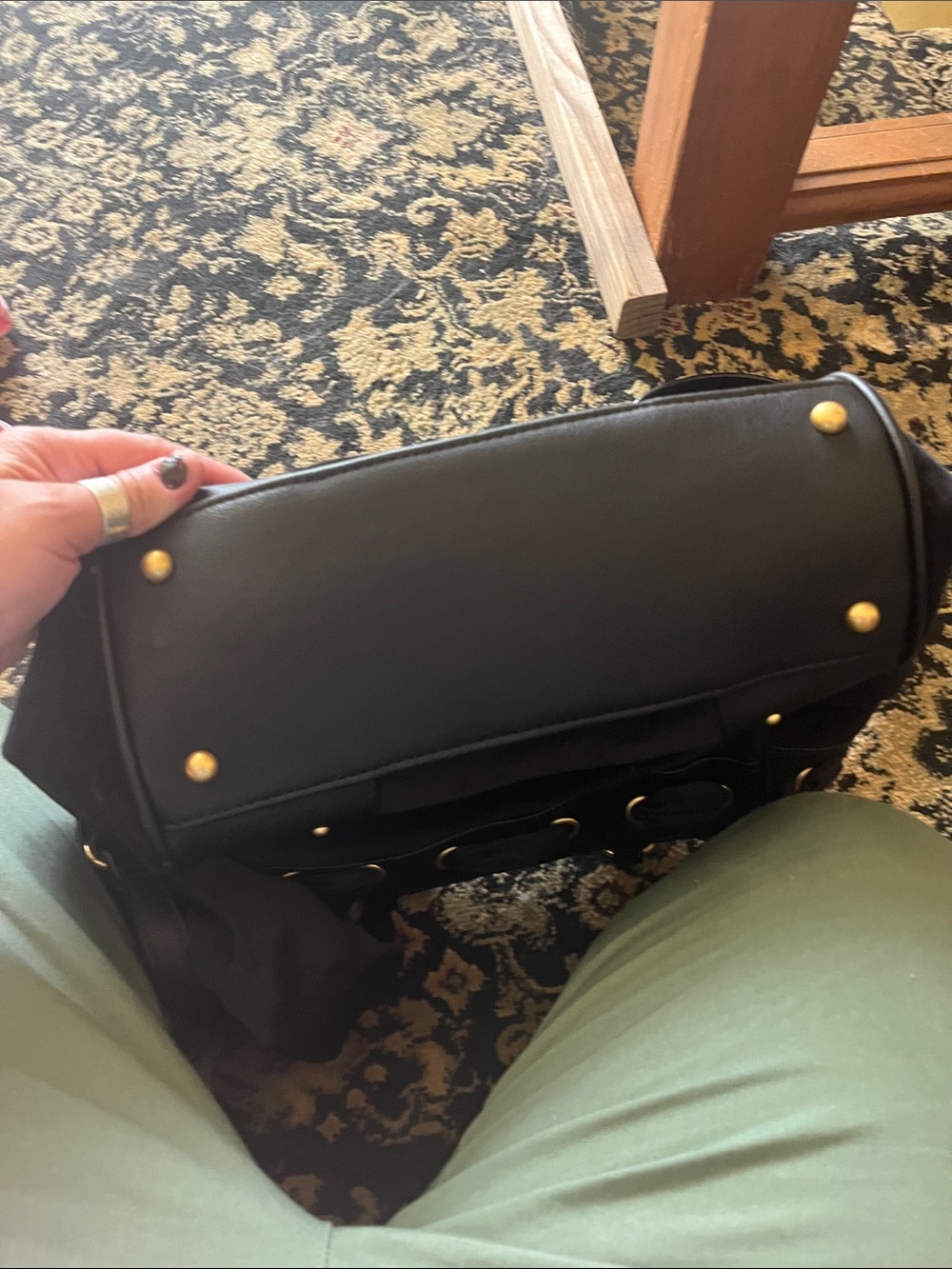 Juicy Couture Black Velvet Logo Shoulder Bag with Gold Hardware - Picture 6 of 6